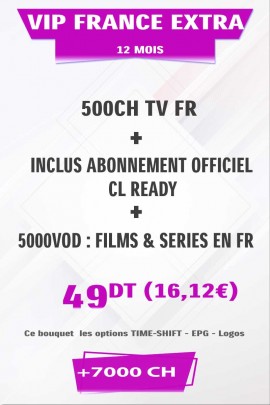Abonnement France EXTRA +500TV + FULL VOD 4K & 3D
