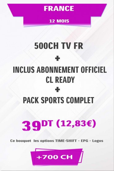 Abonnement France +500TV tunisie