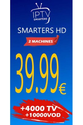 [2 Machine] ABONNEMENT IPTV SMARTERS HD 12 mois
