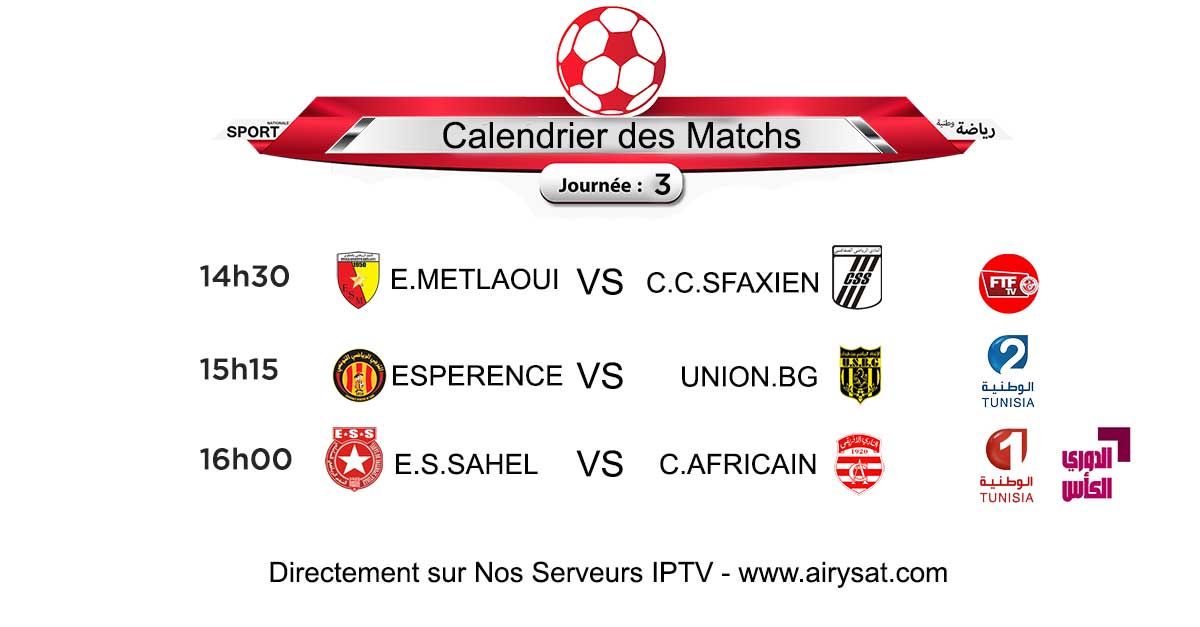 Ligue1 Tunisienne – PLAYOFF – Journée 3